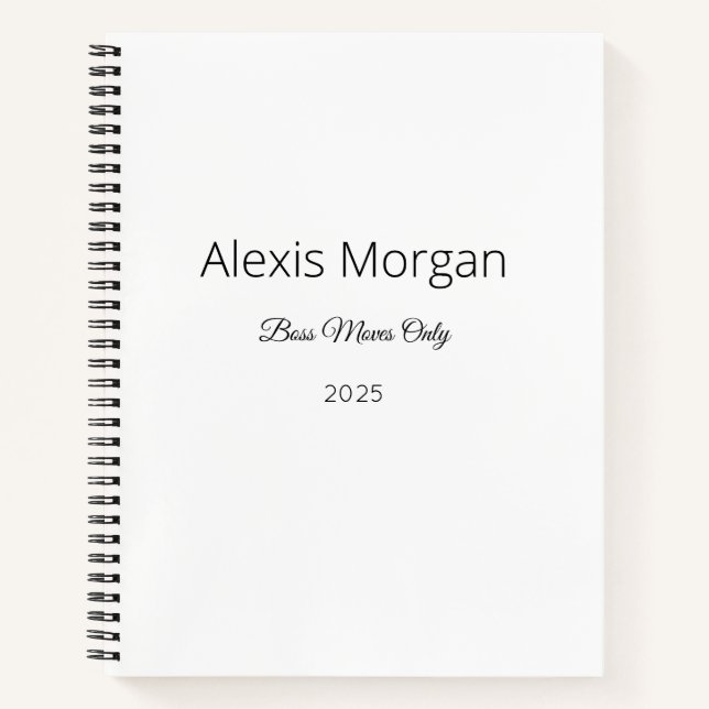 Boss Moves Daily Planner  Notebook (Front)