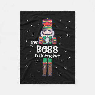 Boss Nutcracker Family Matching Funny Pajama  Fleece Blanket