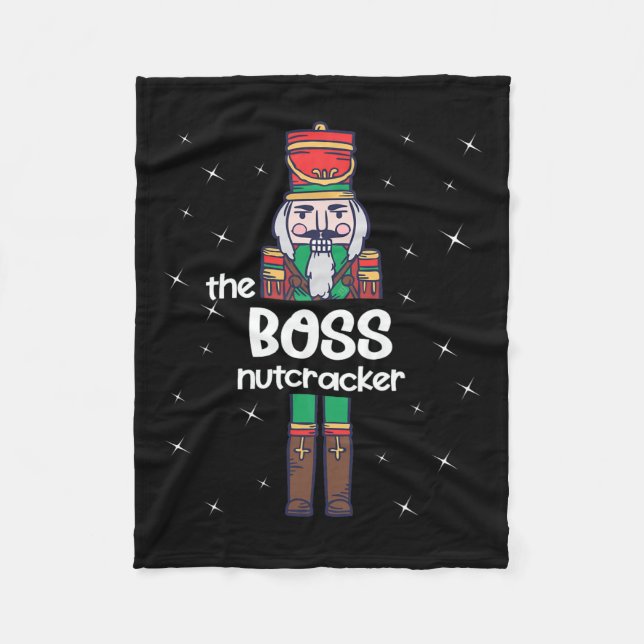 Boss Nutcracker Family Matching Funny Pajama  Fleece Blanket (Front)