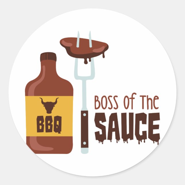 Boss Of Sauce Classic Round Sticker (Front)