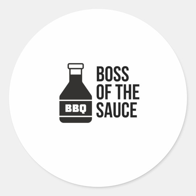BOSS OF THE BBQ SAUCE CLASSIC ROUND STICKER (Front)