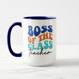 Boss of the Class Teacher Wordart Mug
