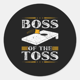 Boss Of The Toss Cornhole Classic Round Sticker