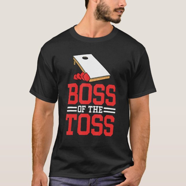 Boss Of The Toss  Cornhole Men Cornhole Grandpa T-Shirt (Front)