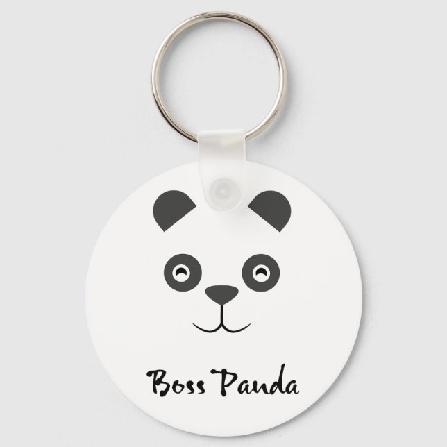 Boss Panda Button Keychain (Front)
