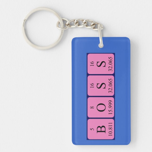 Boss periodic table name keyring (Front)