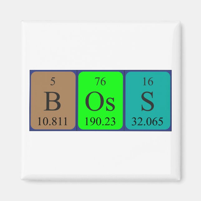 Boss periodic table name magnet (Front)