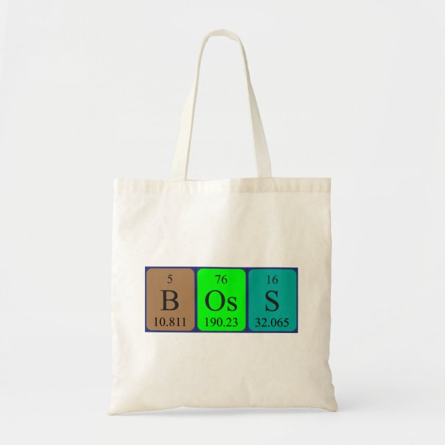 Boss periodic table name tote bag (Front)