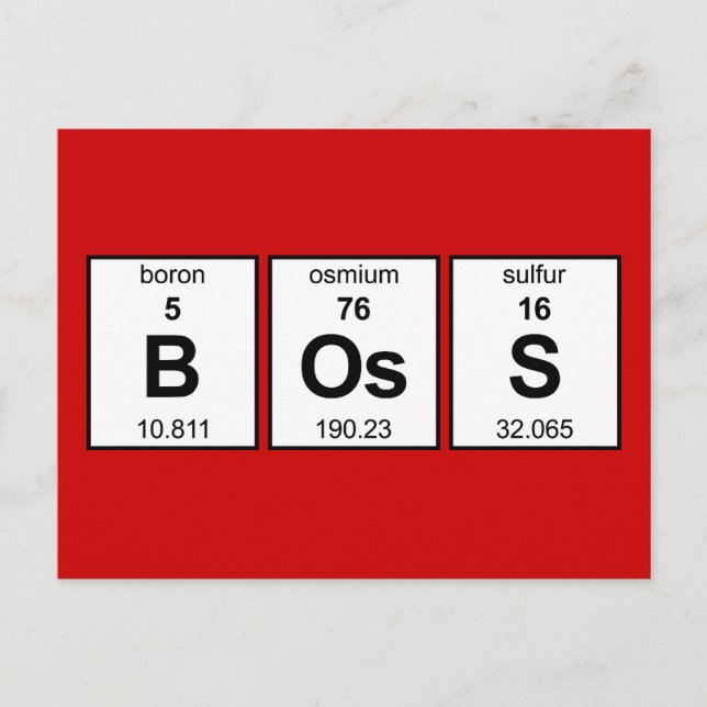 BOsS Periodic Table Postcard (Front)