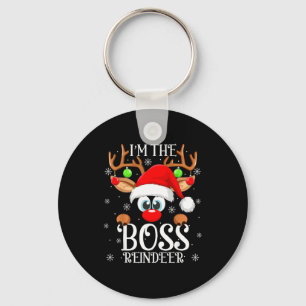 Boss Reindeer Christmas Family Matching Group Funn Keychain