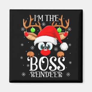 Boss Reindeer Christmas Family Matching Group Funn Magnet