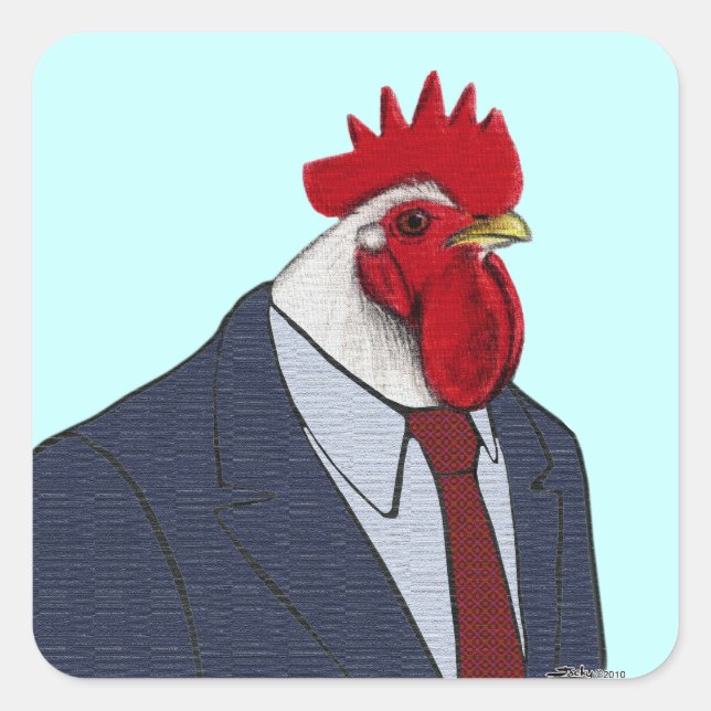 Boss Rooster Square Sticker (Front)