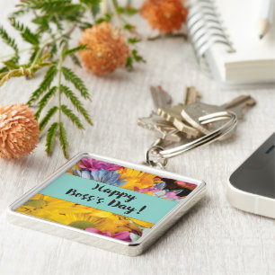 Boss’s Day Thanks Gerbera Daisies Keychain