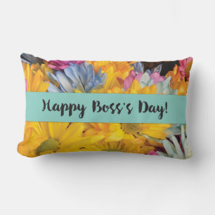 Boss’s Day Thanks Gerbera Daisies Lumbar Pillow