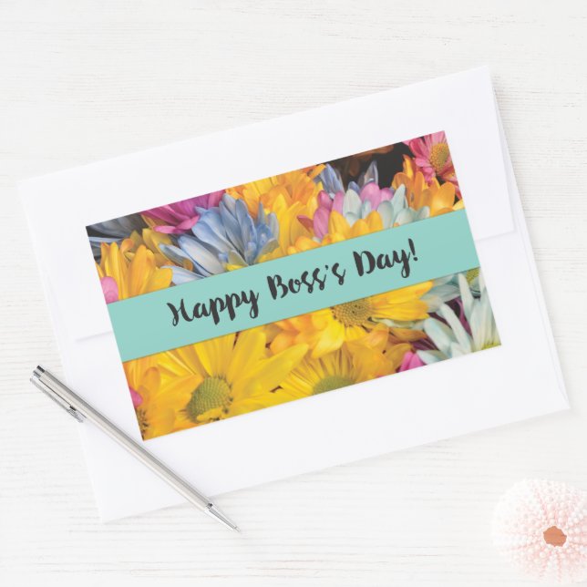 Boss’s Day Thanks Gerbera Daisies Sticker (Envelope)