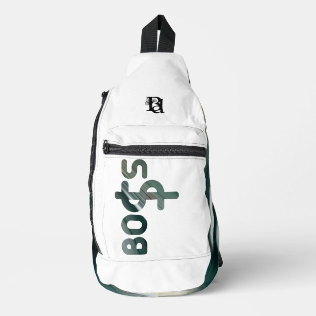 BOSS Sling Bag Trend Abstract Black White Green (Front)