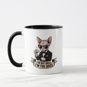 Boss Sphynx Cat Coffee Illustration Mug