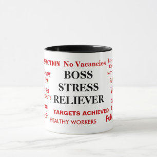 Boss Stress Reliever Stressed Boss Joke Mug