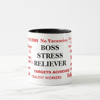 Boss Stress Reliever Stressed Boss Joke Mug