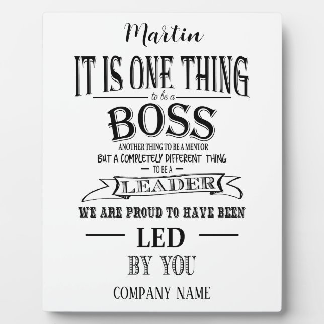 Boss THANK YOU BOSS "awesome boss Plaque (Front)