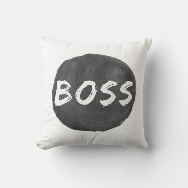Boss Throw Pillow (Front)