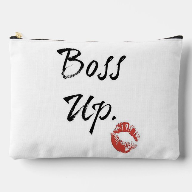 Boss Up with red lips Accessory Pouch (Front)