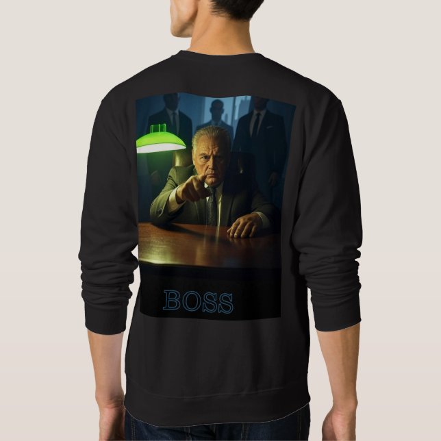 Boss w text men black sweatshirt back (Back)