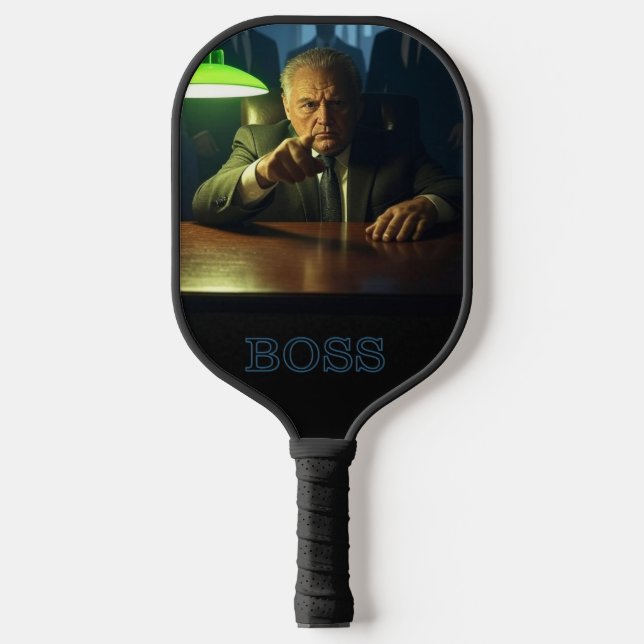 Boss w text pickleball paddle (Front)