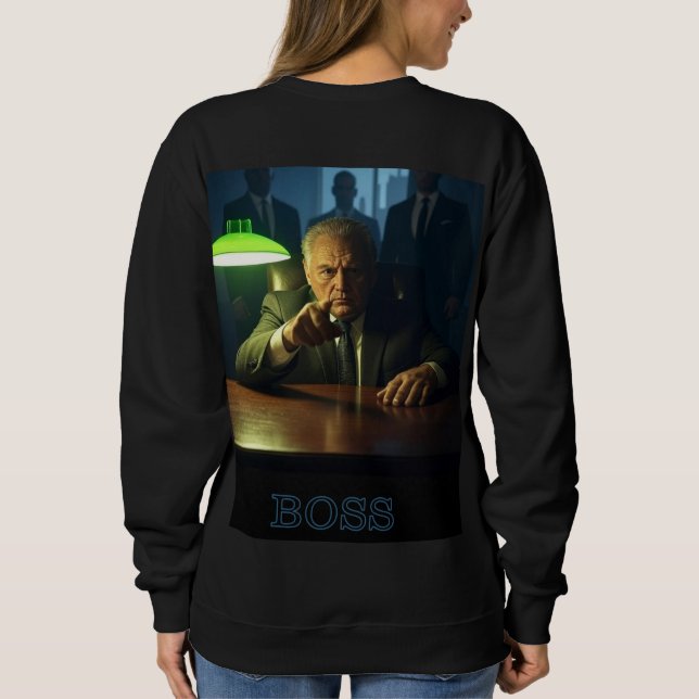 Boss w text women black sweatshirt back (Back)