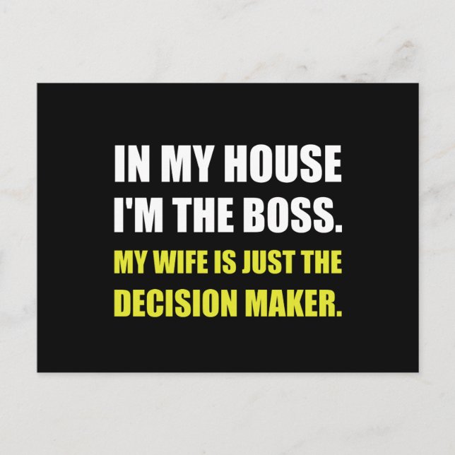 Boss Wife Decision Maker Postcard (Front)