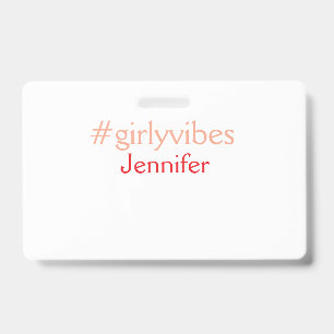 Bossbabe hashtag light pink add name girl boss  badge