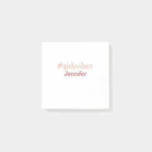 Bossbabe hashtag light pink add name girl boss post-it notes