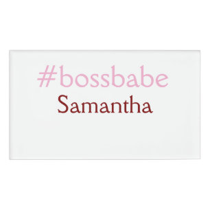 Bossbabe hashtag light pink add name girl boss  tag