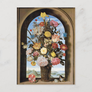 Bosschaert Bouquet in an Arched Window Postcard