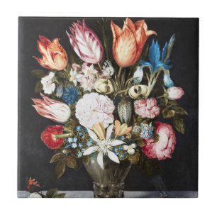 Bosschaert Flower in Glass Baroque Floral Painting Tile