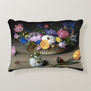 Bosschaert Flower Still Life Insects Dutch Art Decorative Pillow