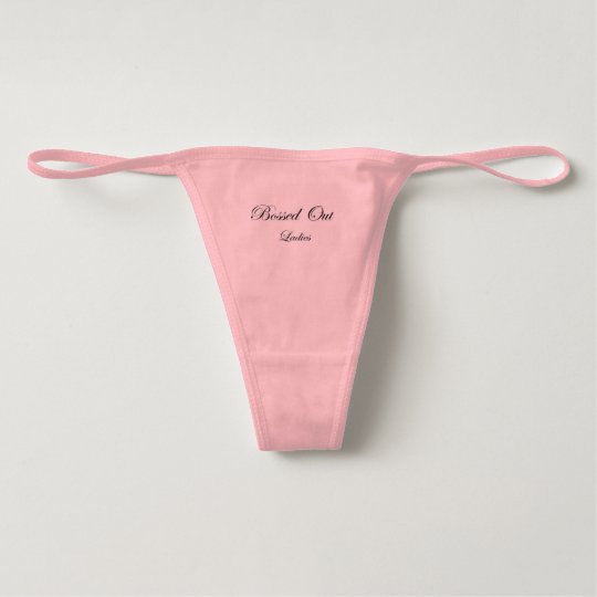 Bossedout Ladies Cotton Spandex Thong Pk/blk
