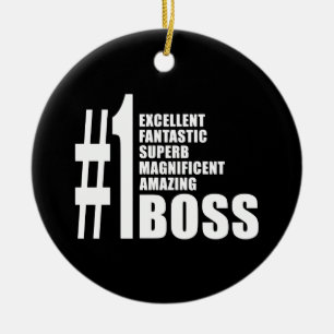 Bosses Birthdays Gifts : Number One Boss Ceramic Ornament