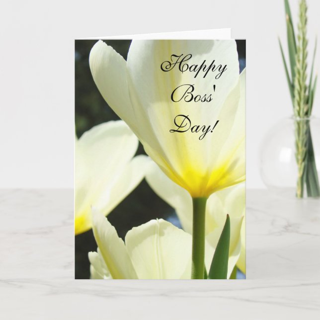 Bosses Cards Happy Boss' Day! Tulip Flowers (Front)