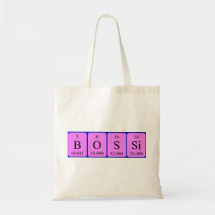 Bossi periodic table name tote bag