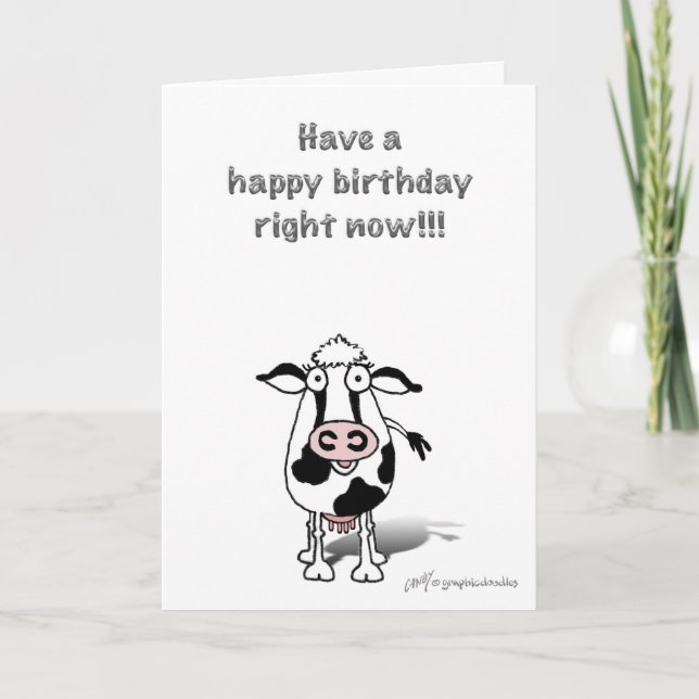 Bossie birthday cow! card (Front)