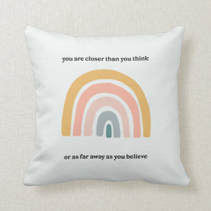 BossLady Rules Rainbow Motivational Mindset Quote Throw Pillow