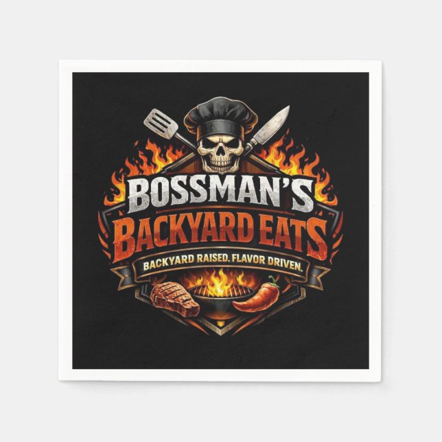 Bossman's Backyard Eats Napkin (Front)