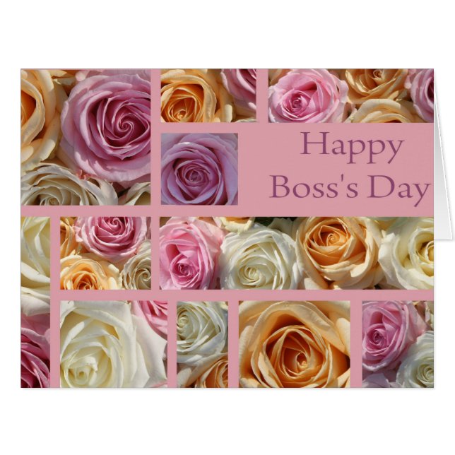Boss's Day rose card (Front Horizontal)