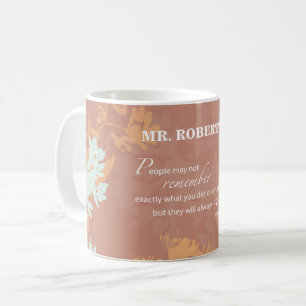 Boss's Day Wild Flower Silhouettes on Brown Coffee Mug