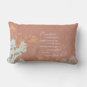 Boss's Day Wild Flower Silhouettes on Brown Lumbar Pillow