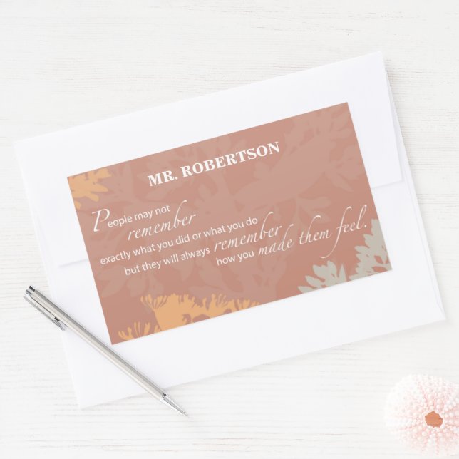 Boss's Day Wild Flower Silhouettes on Brown Sticker (Envelope)