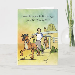 Bossy Boxer - Funny Anniversary Card