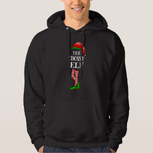 Bossy Elf Matching Family Group Christmas Hoodie