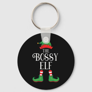 Bossy Elf Matching Group Xmas Funny Family Christm Keychain